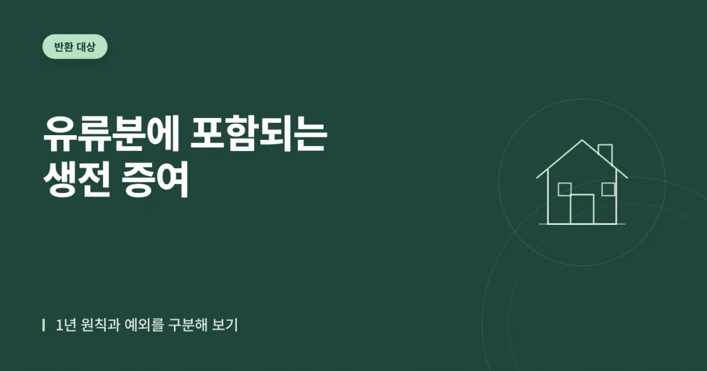 유류분 반환 대상이 되는 생전 증여의 범위