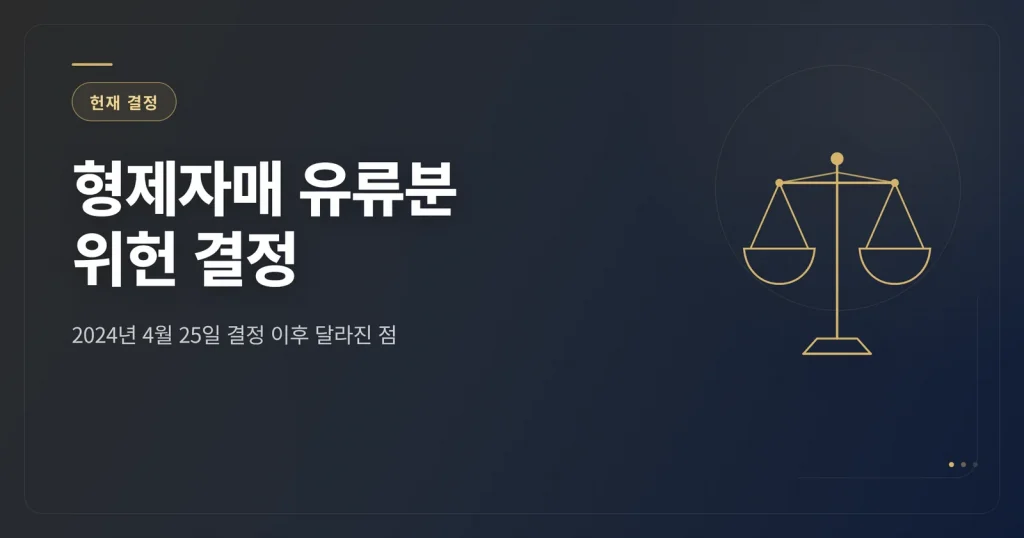 형제자매 유류분 위헌 결정 이후 달라진 점